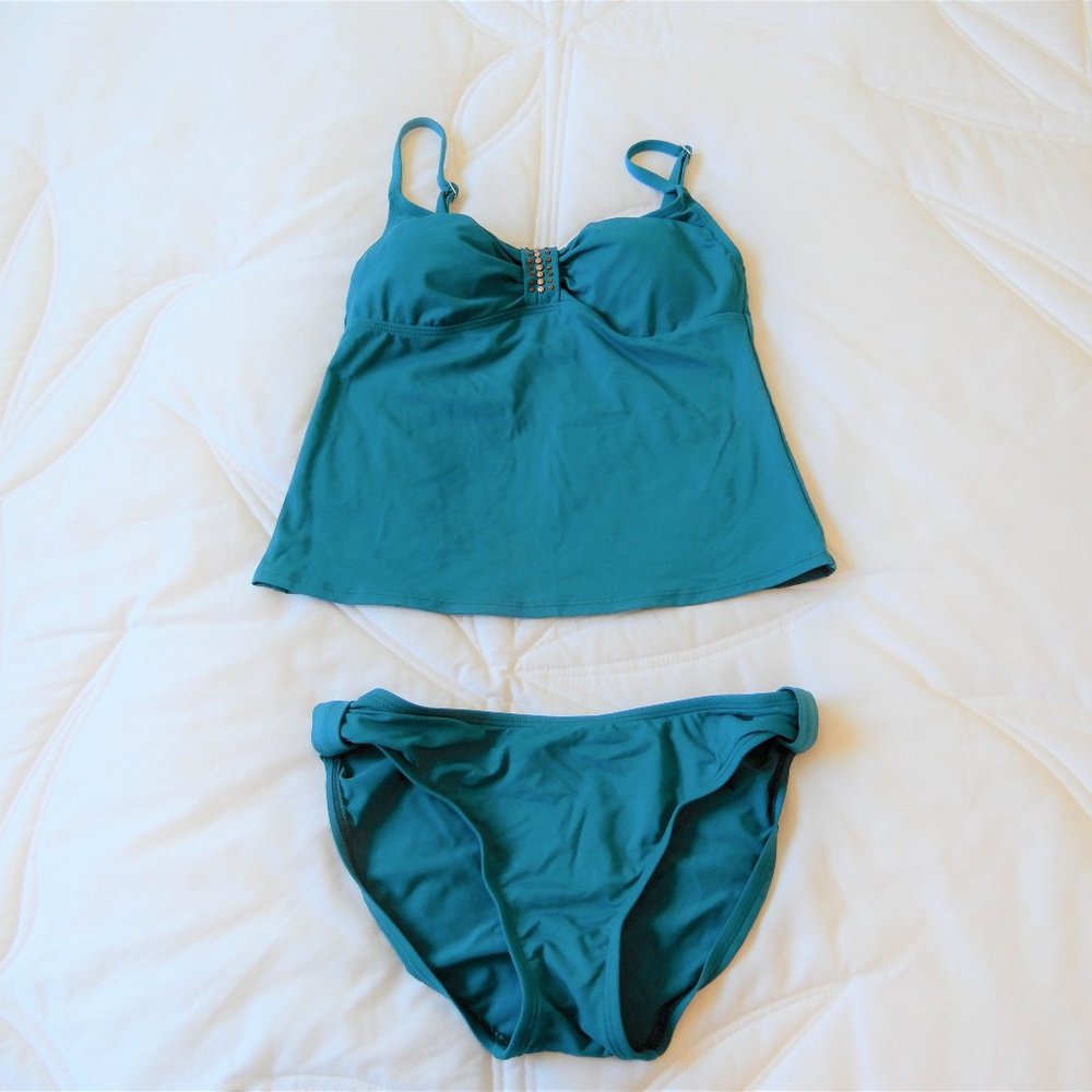 Anne Cole 2 Piece Teal Tankini in size S
